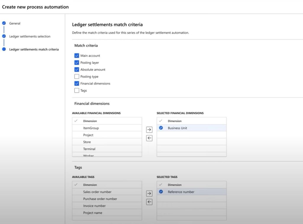 Dynamics 365 Core Financial Tags